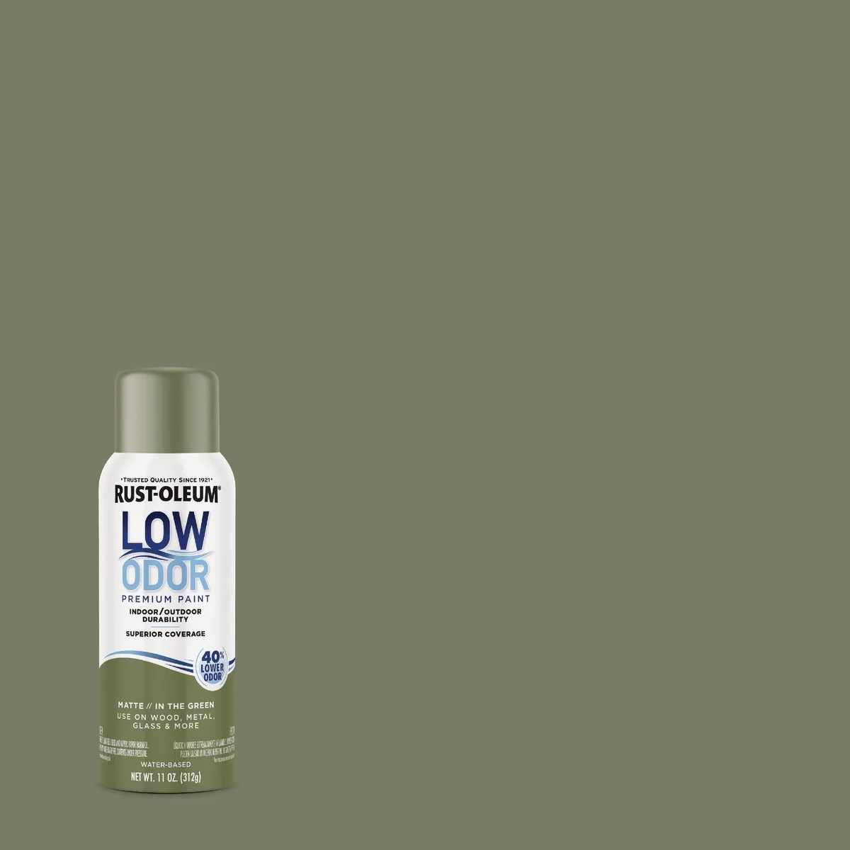 Detailed Rust-Oleum Low Odor Water-Based 11 Oz. Matte Spray Paint In The Green Expertly Made