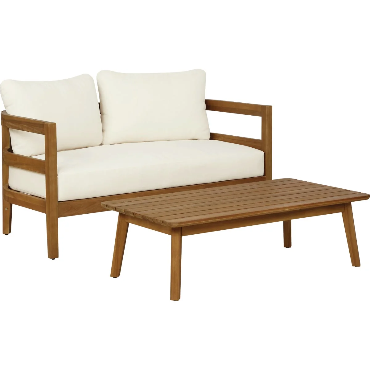 Flexible Linon Cape May Acacia Wood Loveseat Table Chat Set Fast