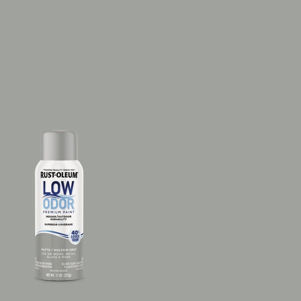 Comfortable Rust-Oleum Low Odor Water-Based 11 Oz. Matte Spray Paint Dolphin Gray Pure