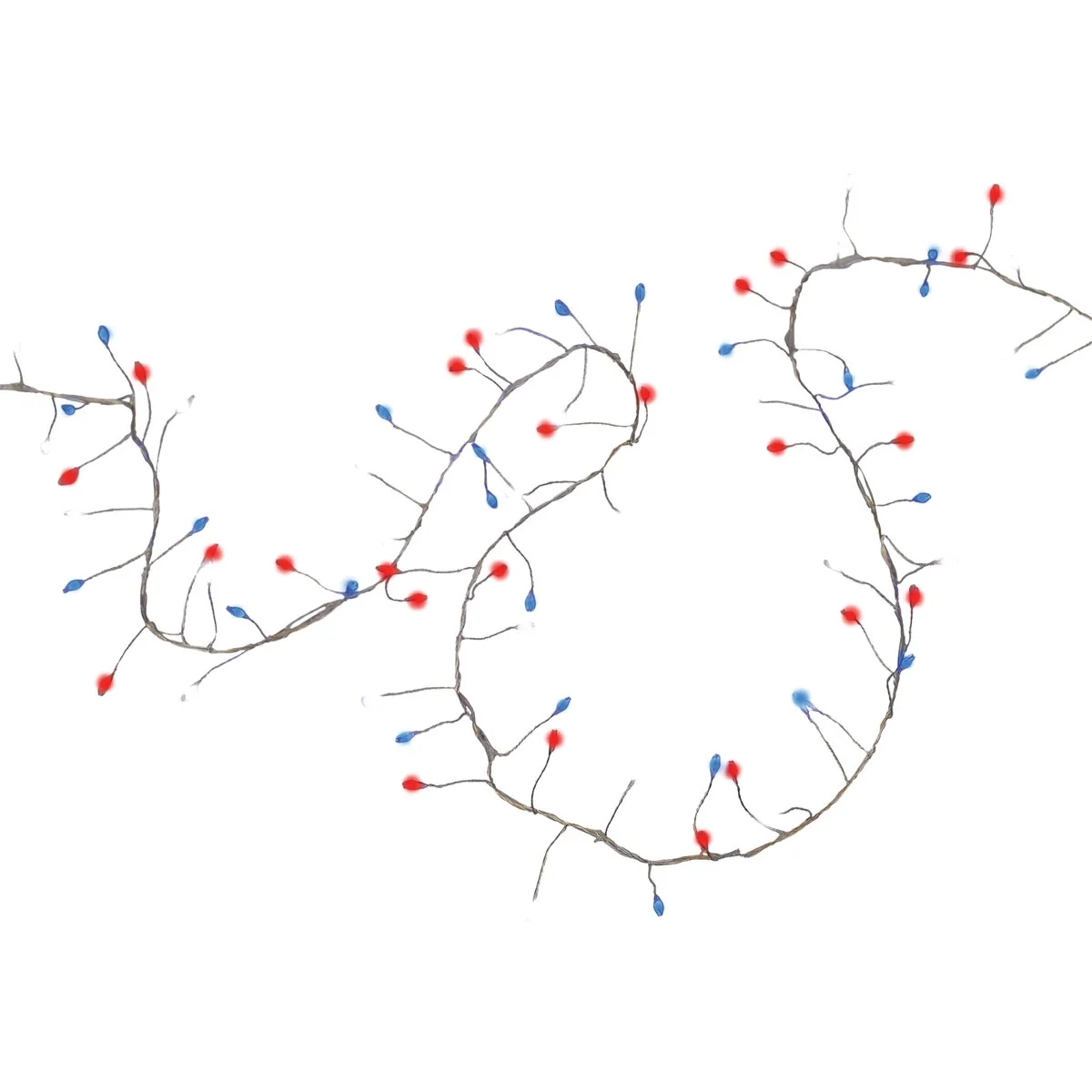 Dependable Holiday Bright Lights Belle Luci 250-Bulb Warm White Patriotic Connectable Big Seed Vine Lights with Silver Wire Optimized