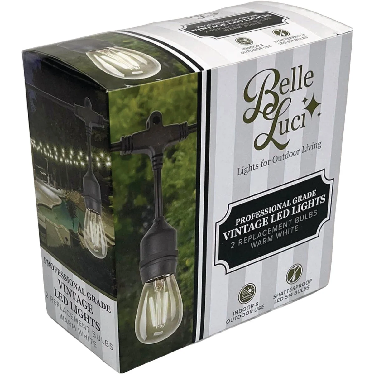 Next-Generation Holiday Bright Lights Belle Luci S14 E26 Base Warm White LED Bulb Sustainable