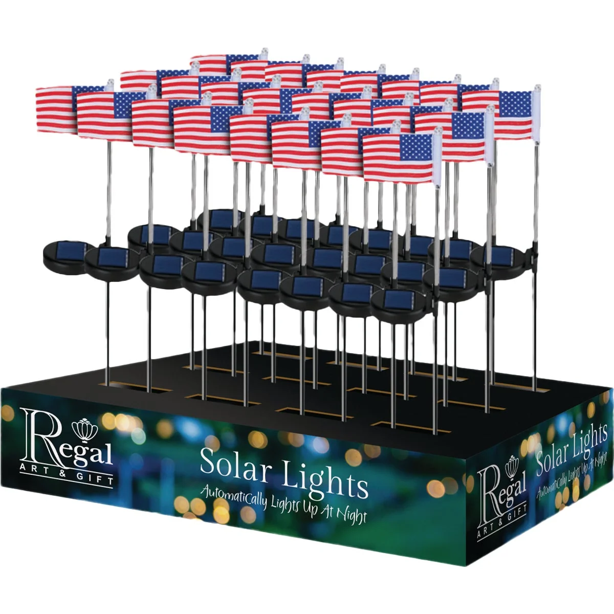 Breathable Regal Art Gift Americana Flag Solar Stake Assortment 24-Piece Effective