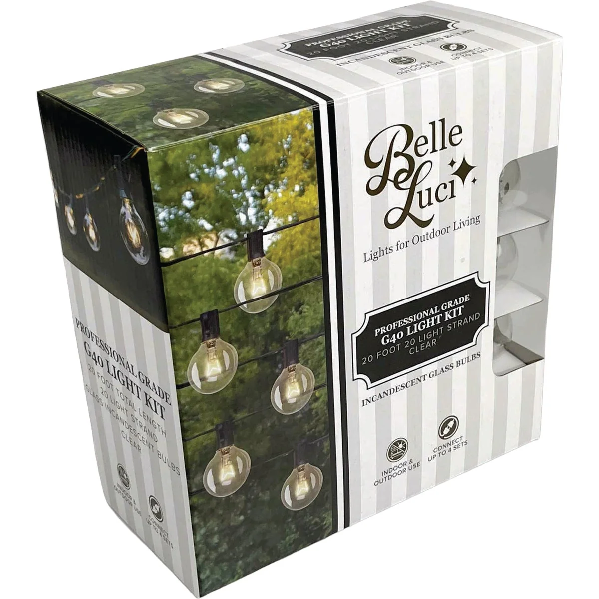 Selected Holiday Bright Lights Belle Luci 20-Bulb G40 Clear Incandescent Light Kit Verified
