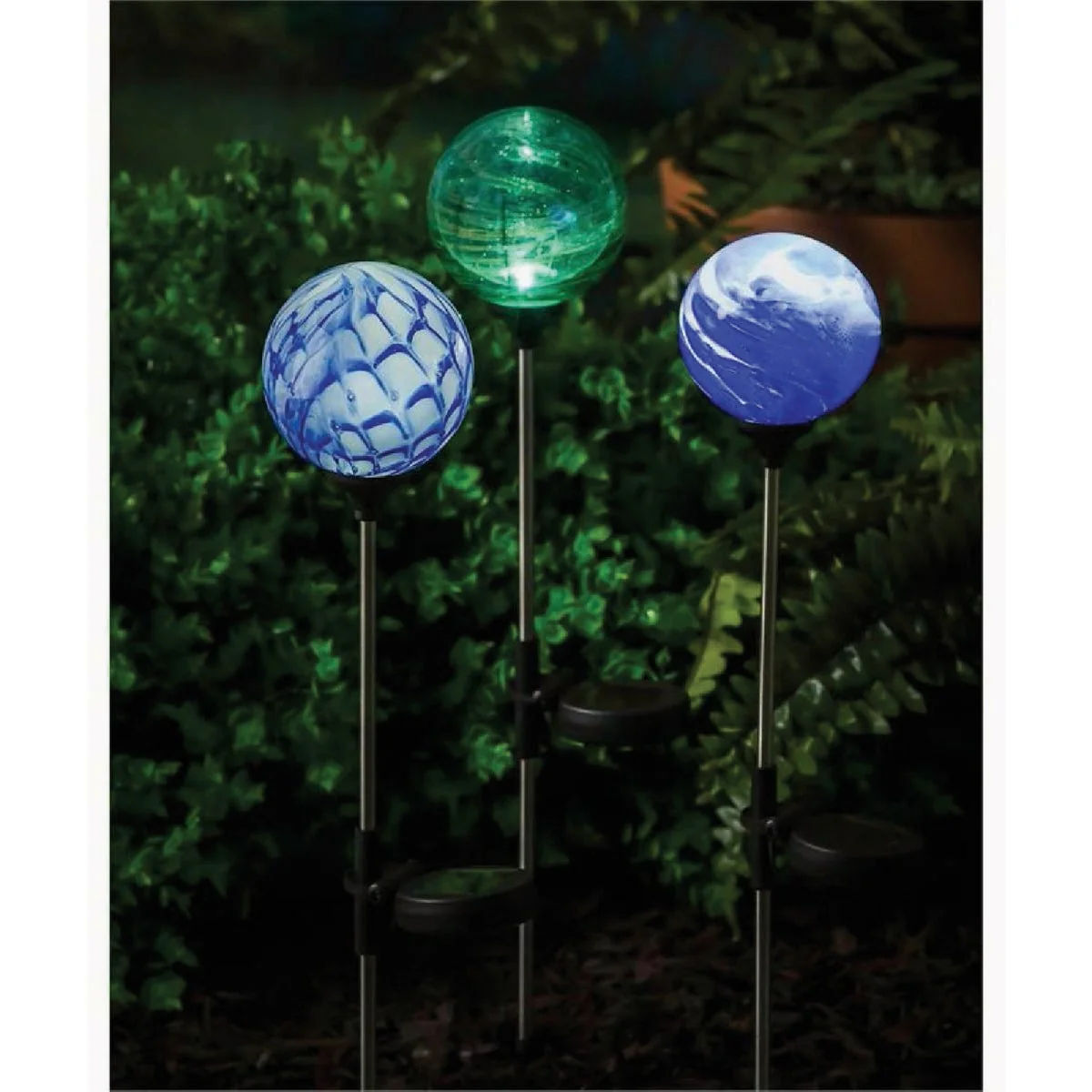 Sophisticated Evergreen 20.5 In. H. Blue Coastal Solar Garden Stake Certified
