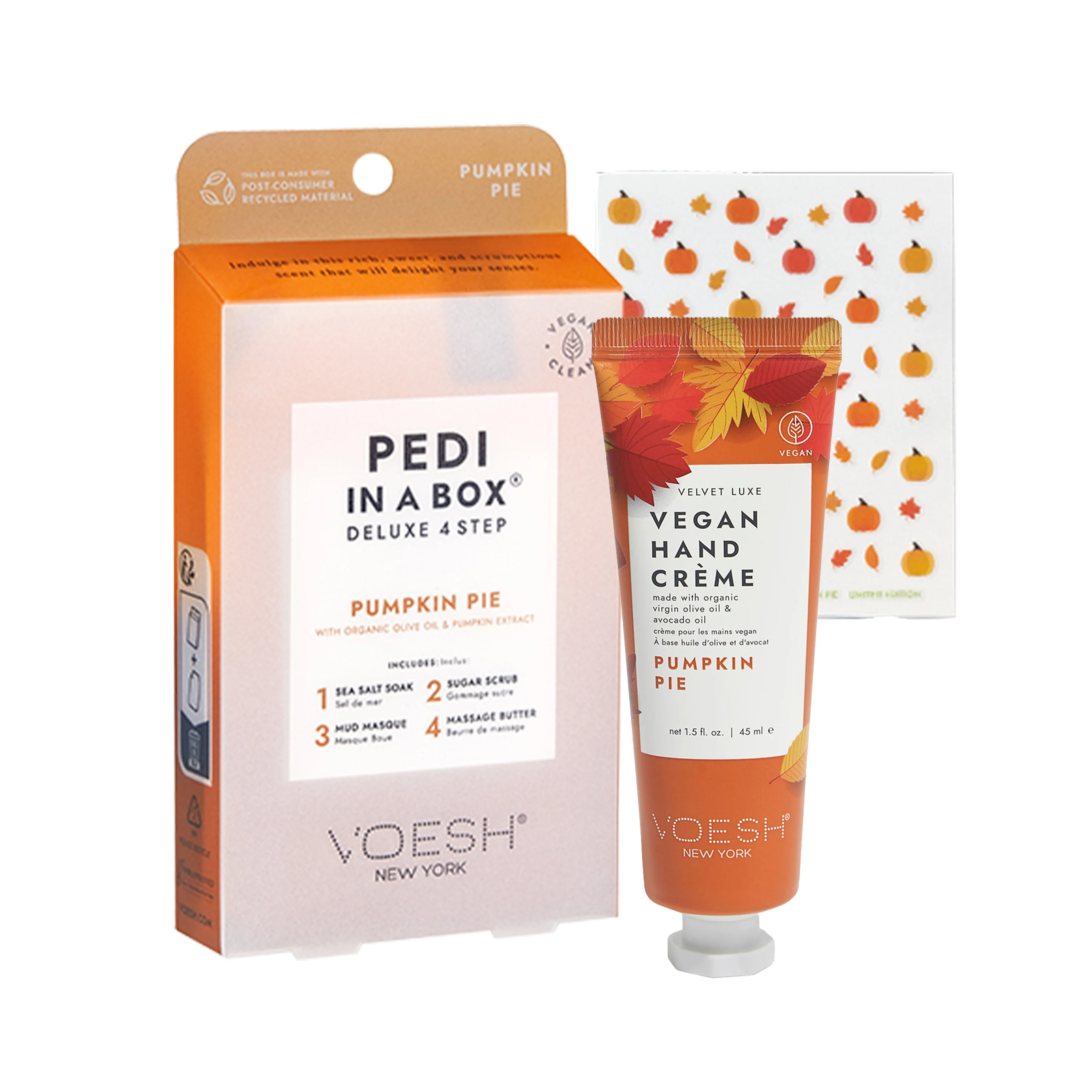 Crafted VOESH Pumpkin Pie Duo with Nail Stickers Premium Material