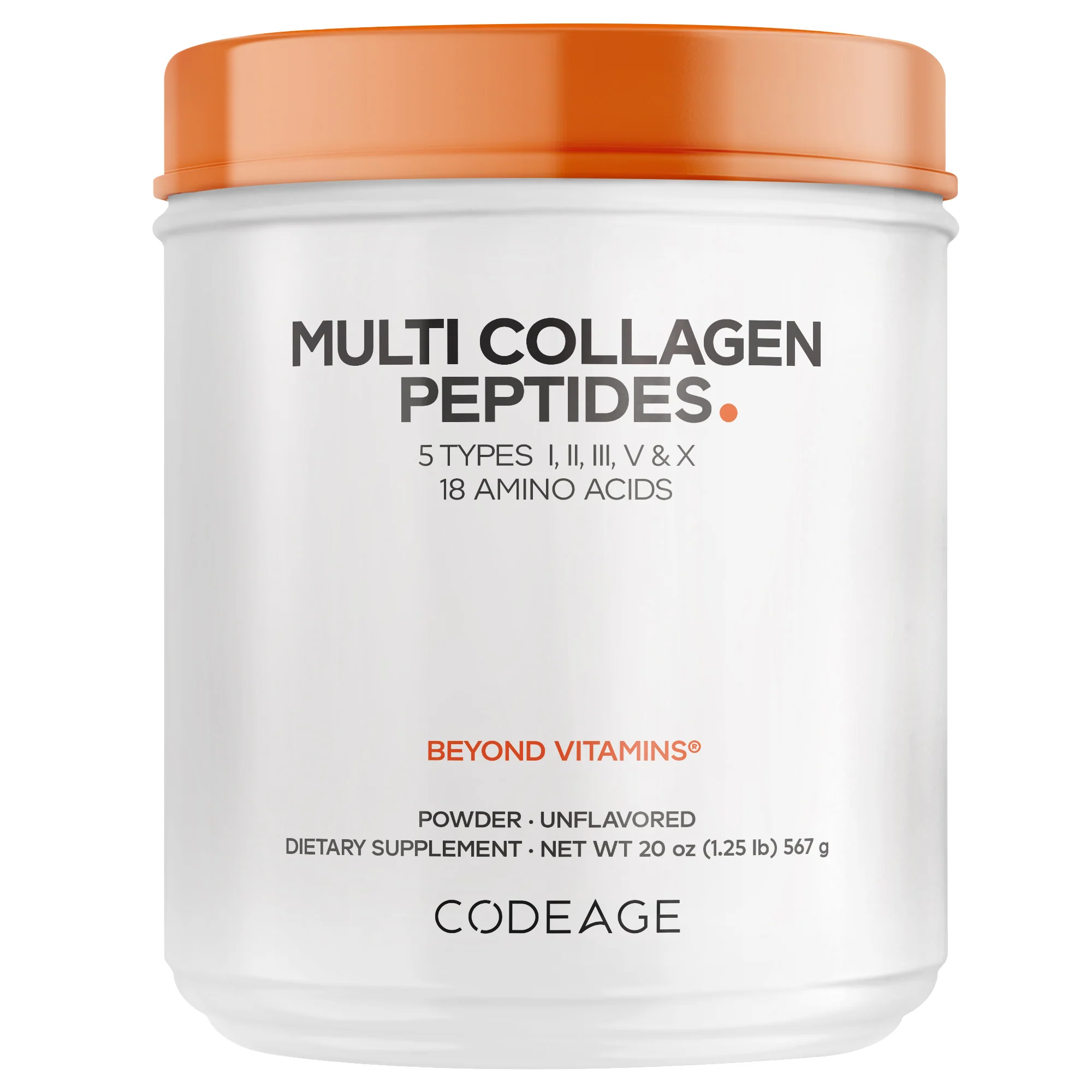 Relaxed Codeage Multi Collagen Peptides Powder - Unflavored High-Grade