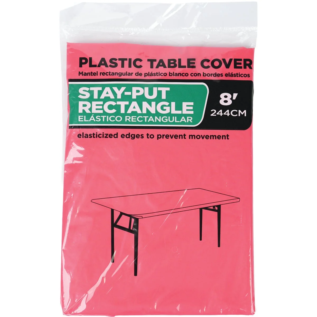 Easy-to-Use 30 In. x 96 In. Red Stay-Put Fitted Table Cover Excellent