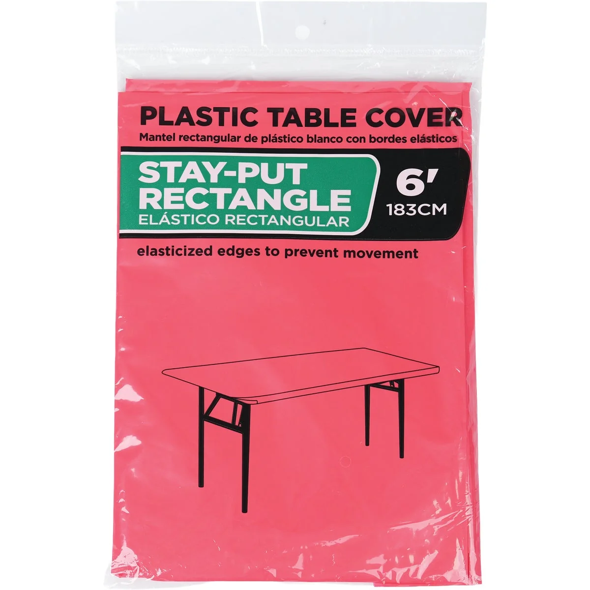 Detailed 30 In. x 72 In. Red Stay-Put Fitted Rectangular Table Cover Consistent