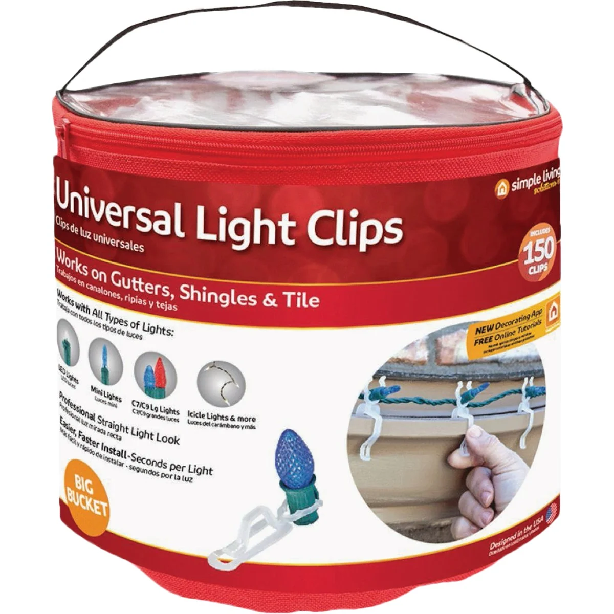 Fine Simple Living Solutions Universal Light Clips 150-Pack Responsible
