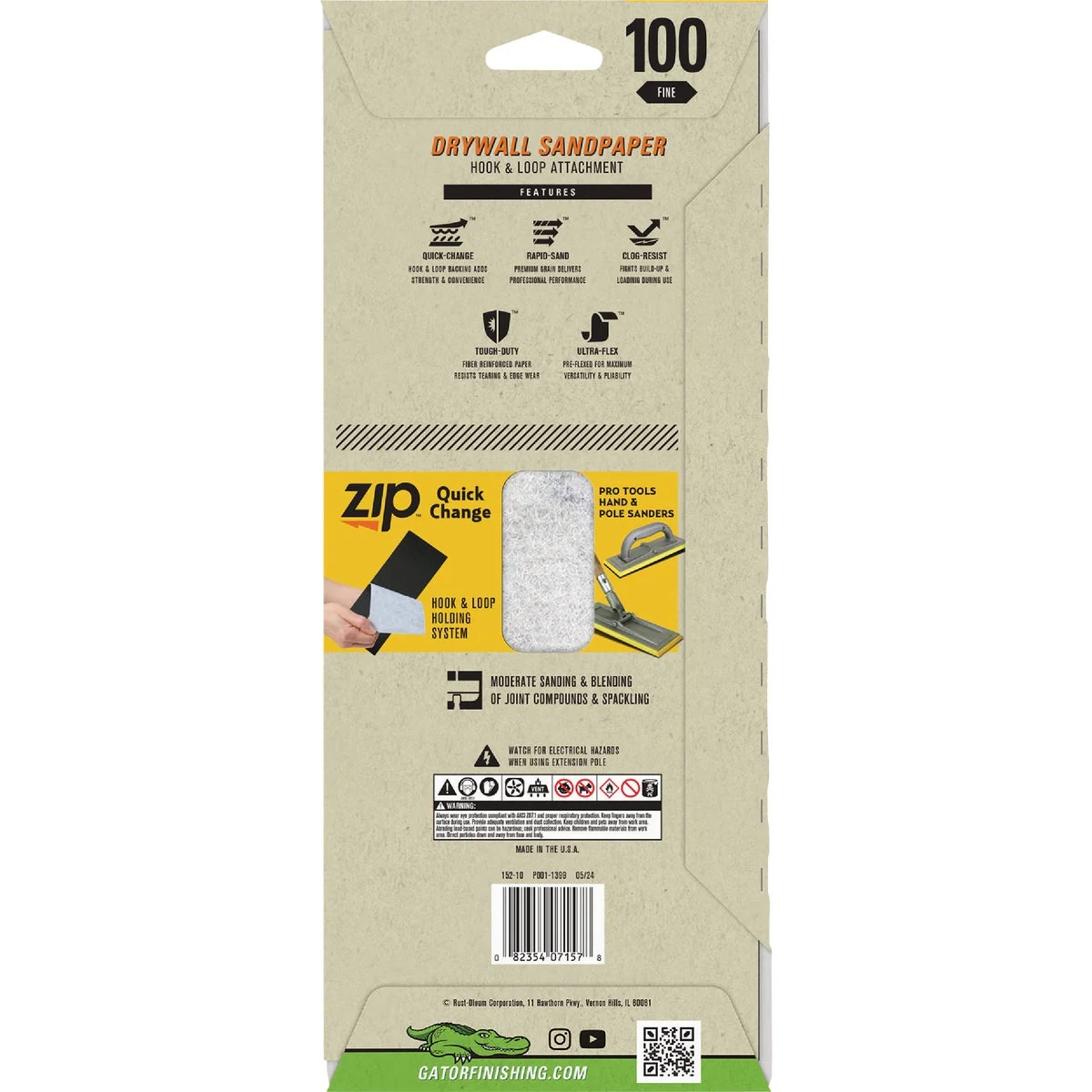 Relaxed Gator Grit 100 Grit Drywall Hook Loop Sandpaper 6-Pack Luxury