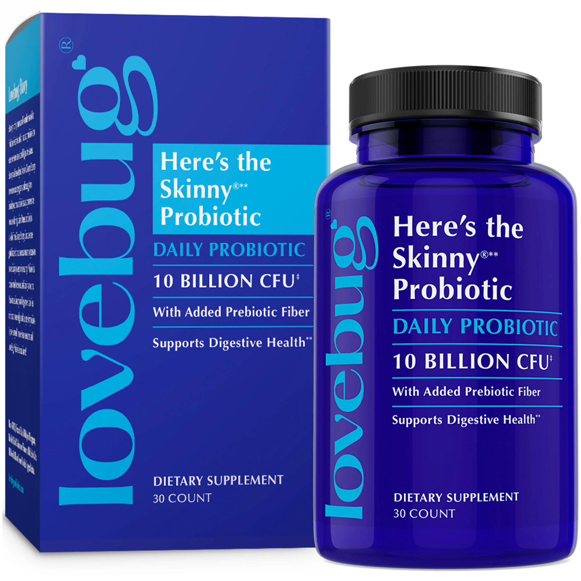 Fine Lovebug Here's the Skinny Daily Probiotic Gift Green