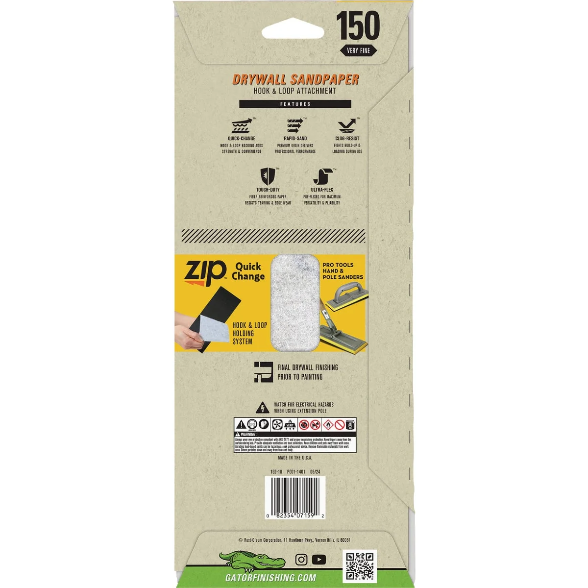 High-End Gator Grit 150 Grit Drywall Hook Loop Sandpaper 6-Pack Sophisticated