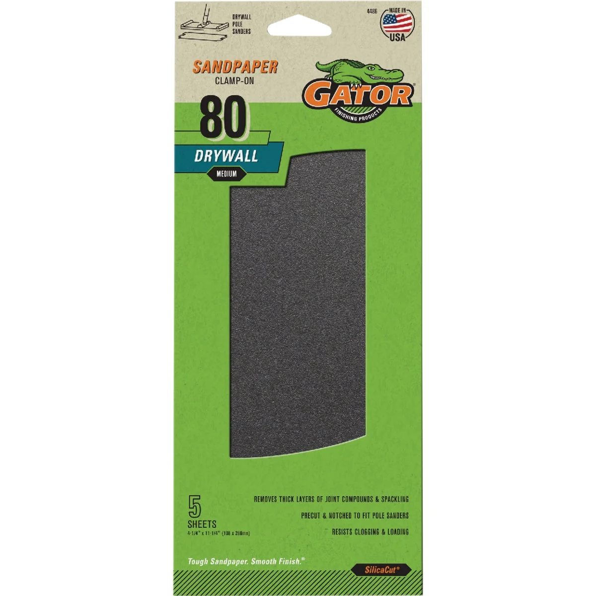 Comfortable Gator Grit 4-3 8 In. x 11 In. Medium Grit Drywall Paper 5-Pack Dependable