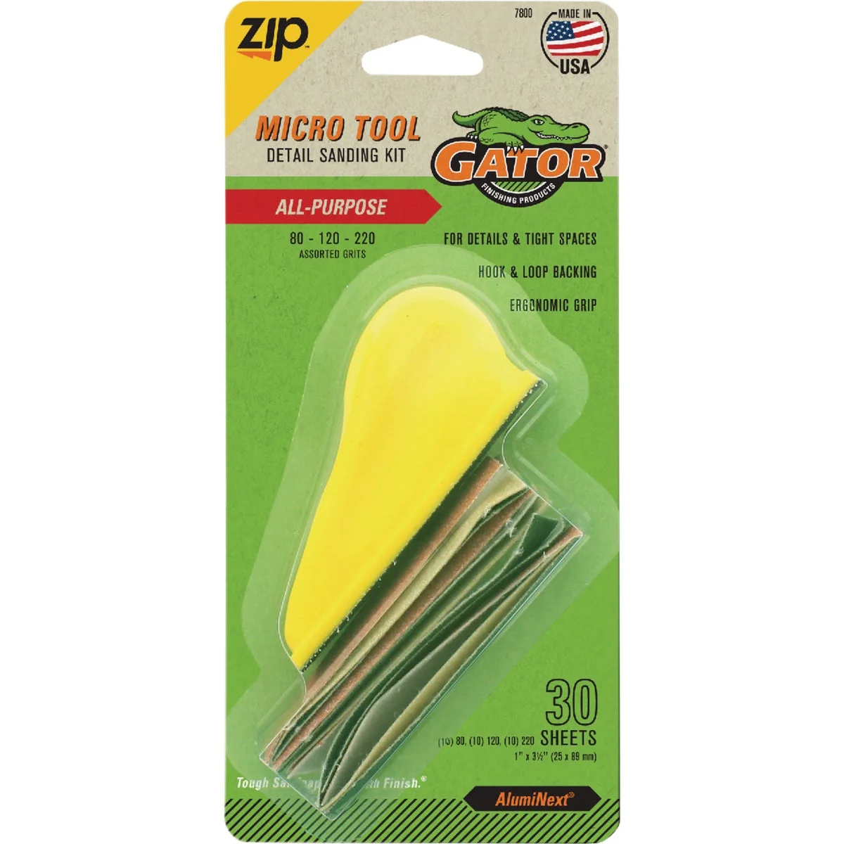 Breathable Gator Zip Micro Hand Sander Sophisticated