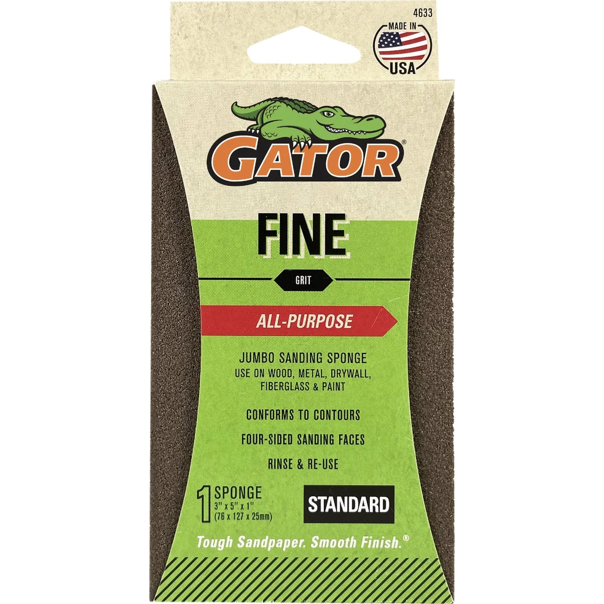 Carefully Designed Gator 3 In. x 5 In. 100-Grit Jumbo Sanding Sponge Expertly Made