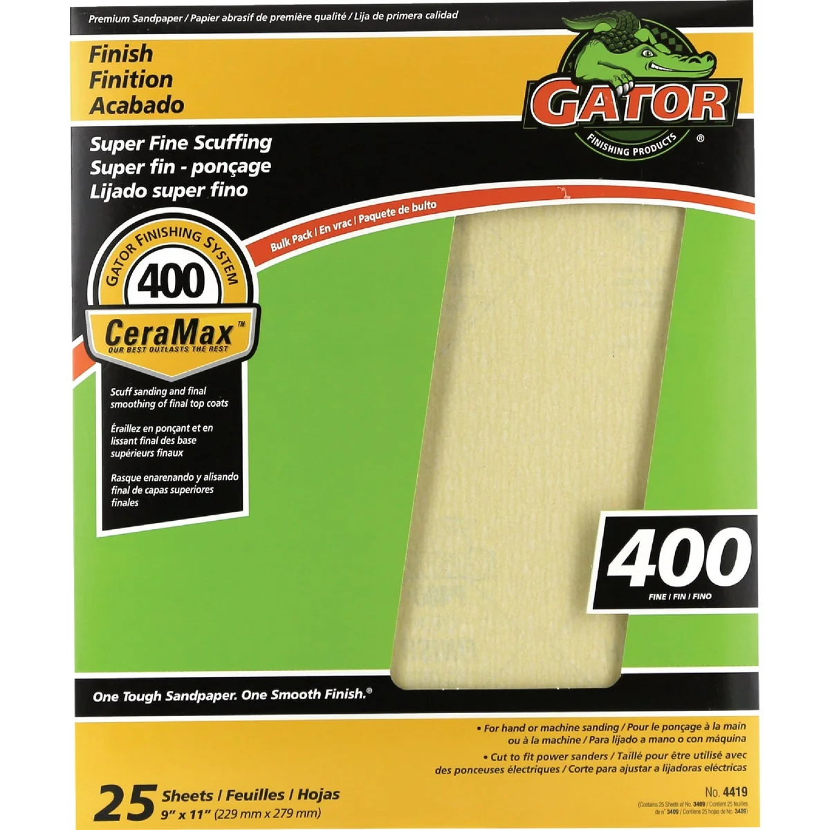 Trendy GatorGrit 9 In. x 11 In. 400-Grit Fine Premium Ceramic Sandpaper 25-Pack Original