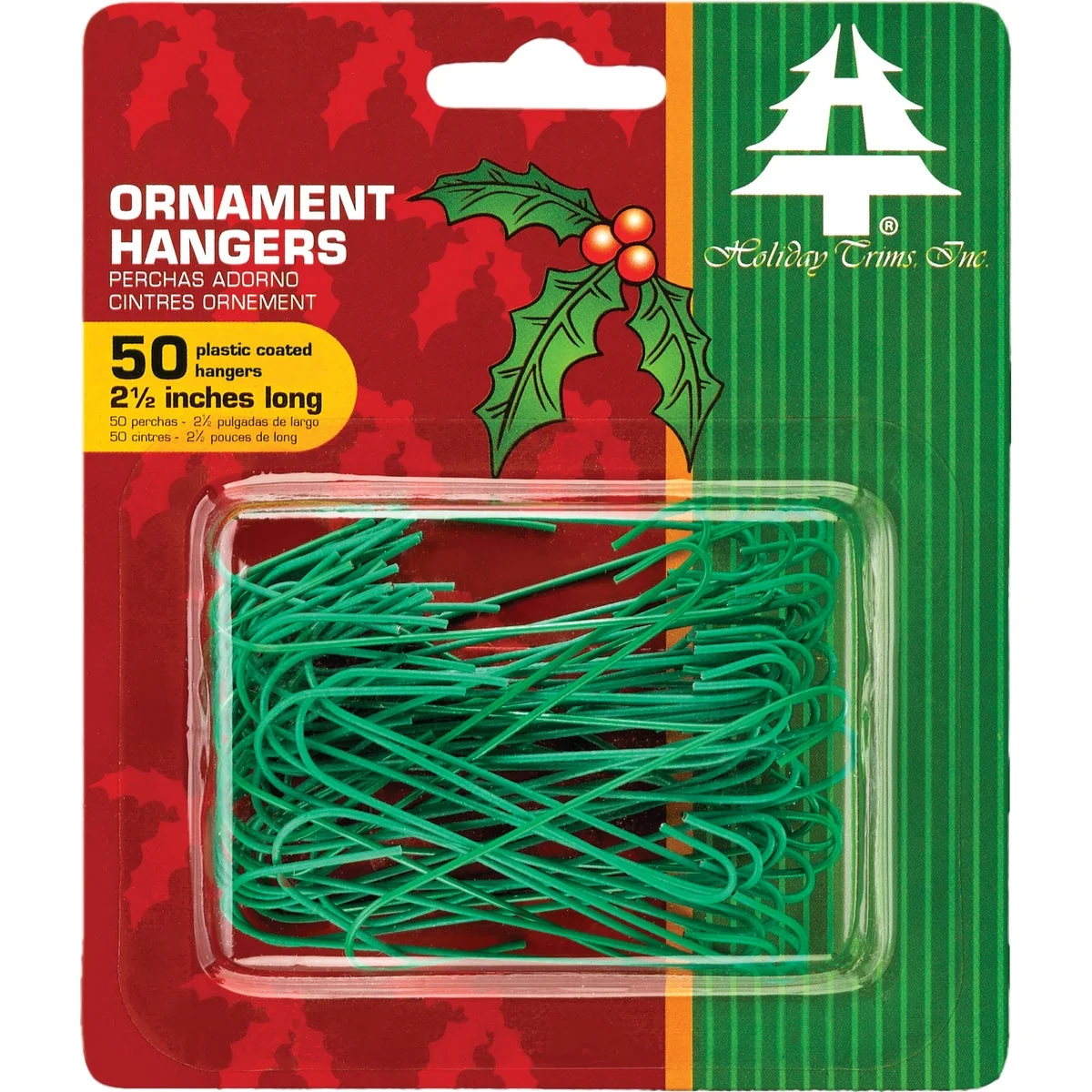 Sustainable Holiday Trims Giant Green Ornament Hooks 50-Pack Functional