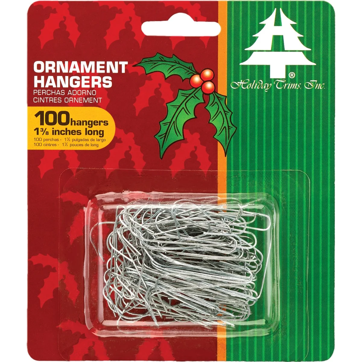 Fast Holiday Trims Regular Silver Ornament Hooks 100-Pack Modern