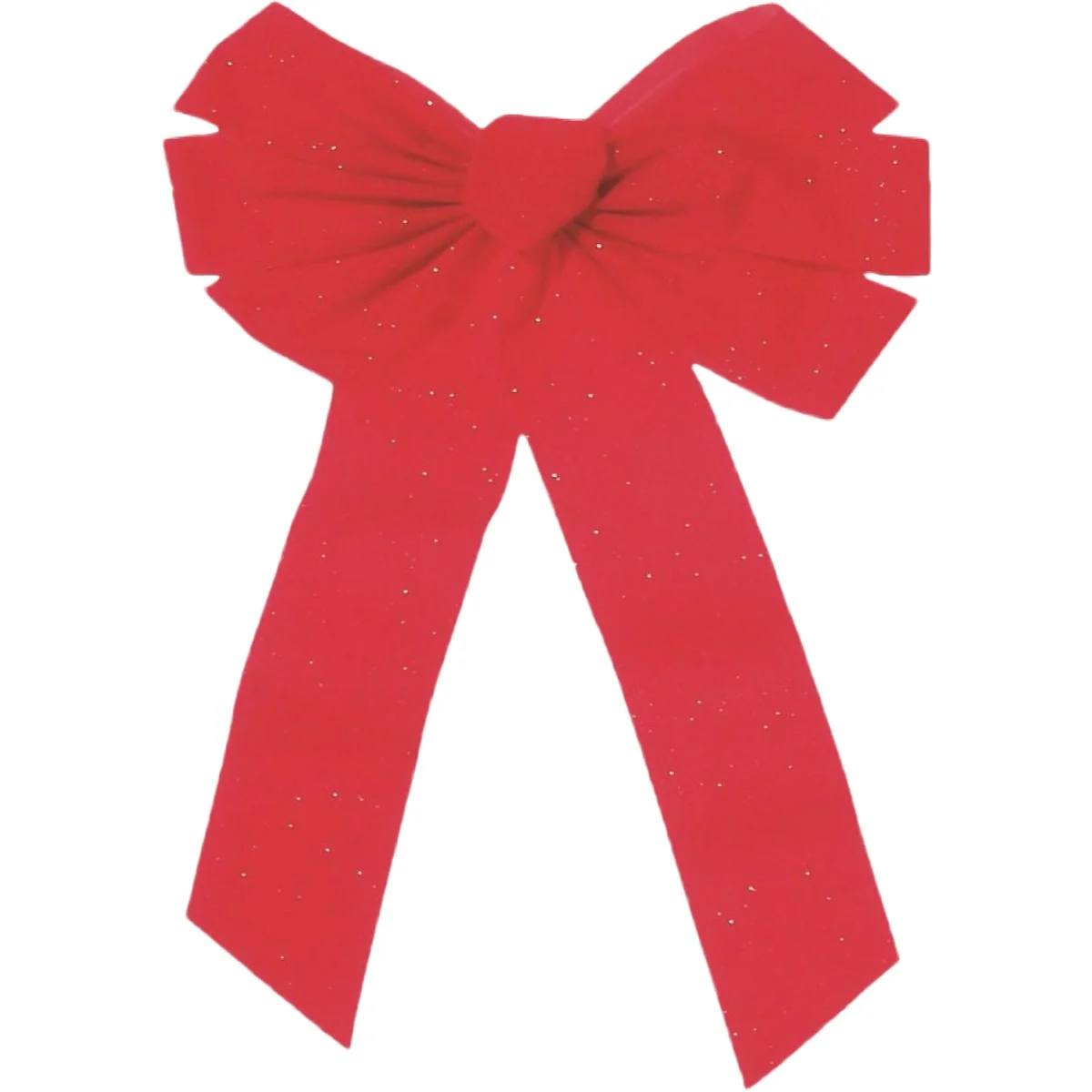 Safe Holiday Trims 7-Loop 12 In. x 26 In. Red Velvet Glittered Bow Selected