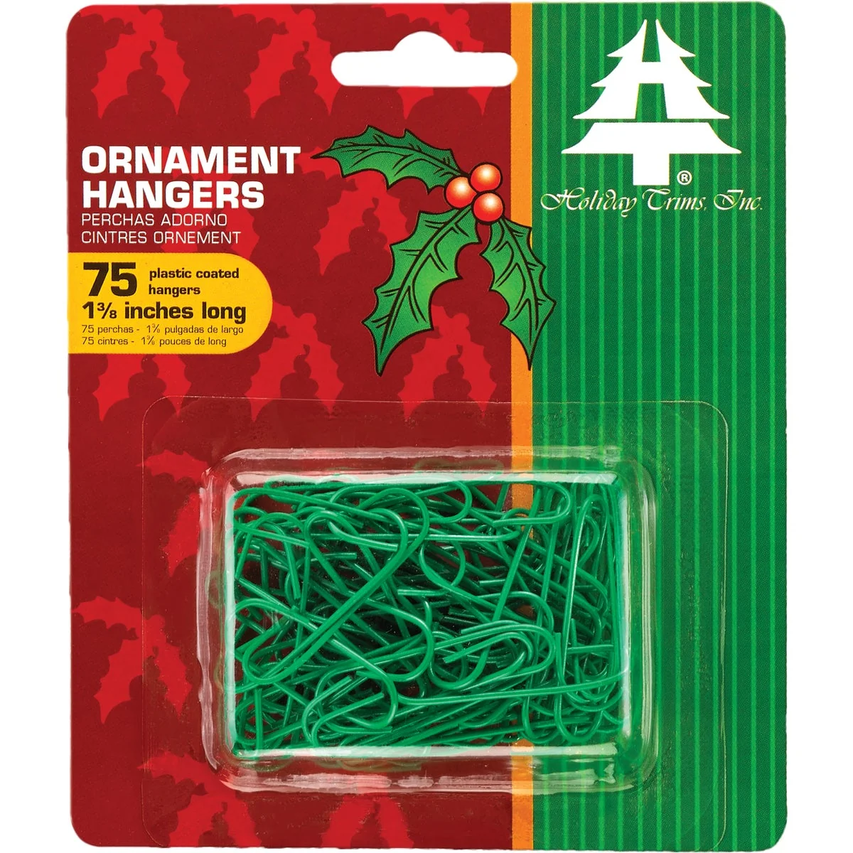 Unique Holiday Trims Regular Green Ornament Hooks 75-Pack Certified
