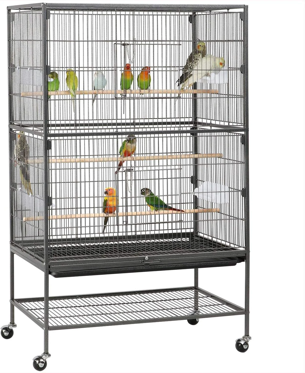 Dependable Yaheetech 52-inch Wrought Steel Standing Large Flight King Bird Cage for Cockatiels African Grey Quaker Amazon Sun Parakeets Green Cheek Conures Pigeons Parrot Bird Cage Birdcage with Stand Detailed