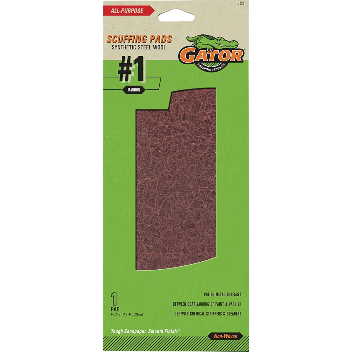 World-Class Gator Maroon Metal Finishing Pad Extra Fine Grit Classic