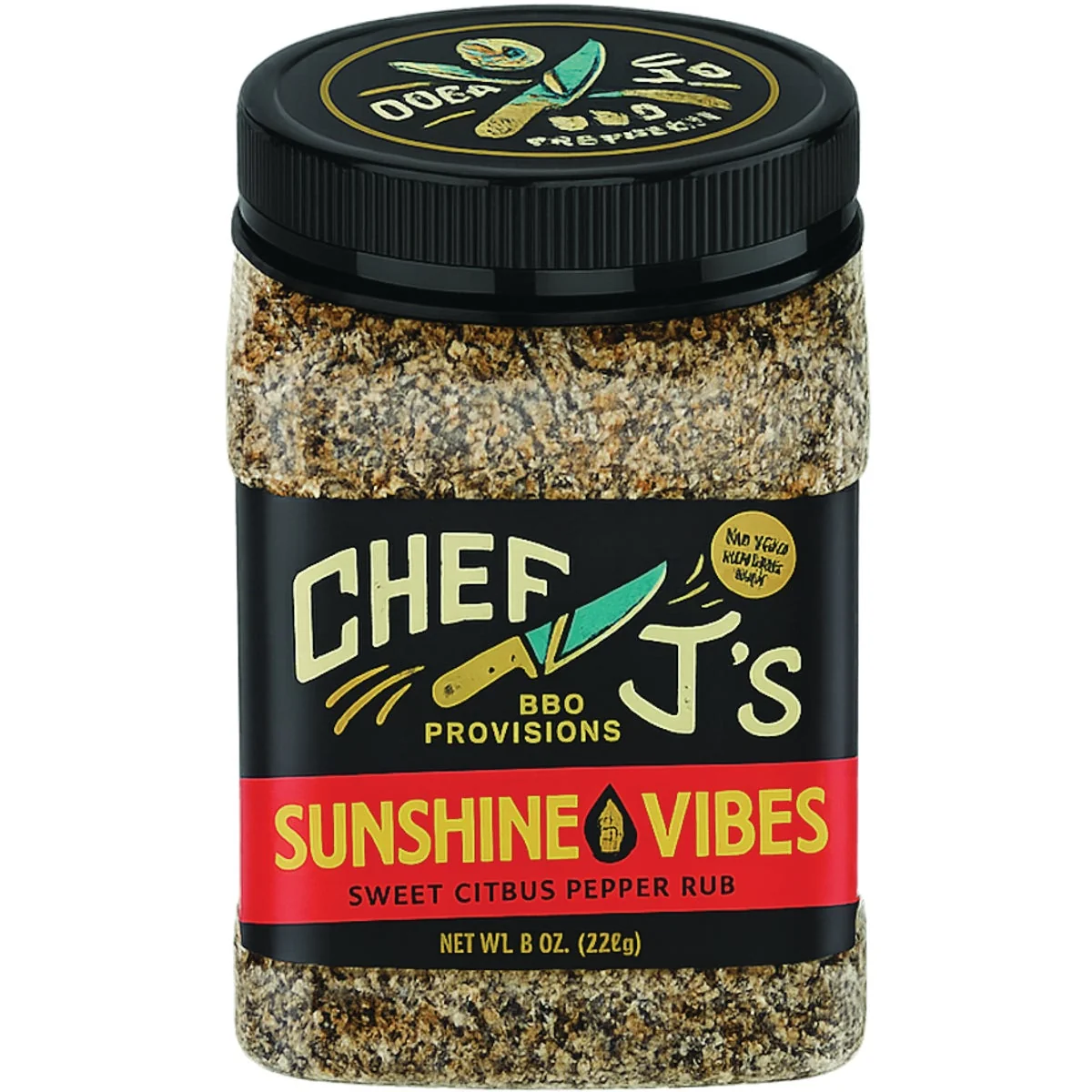 Luxury Chef J's Sunshine Vibes 8 Oz. Sweet Citrus Pepper Rub Green