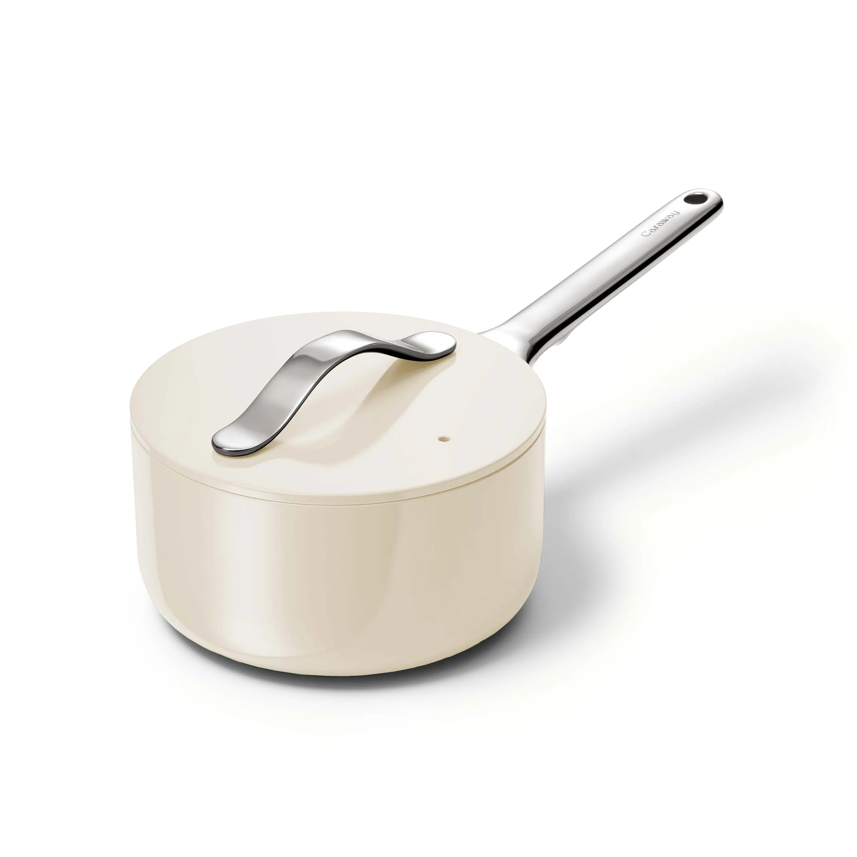 Versatile Caraway Ceramic Sauce Pan with Lid 1.75 qt Practical