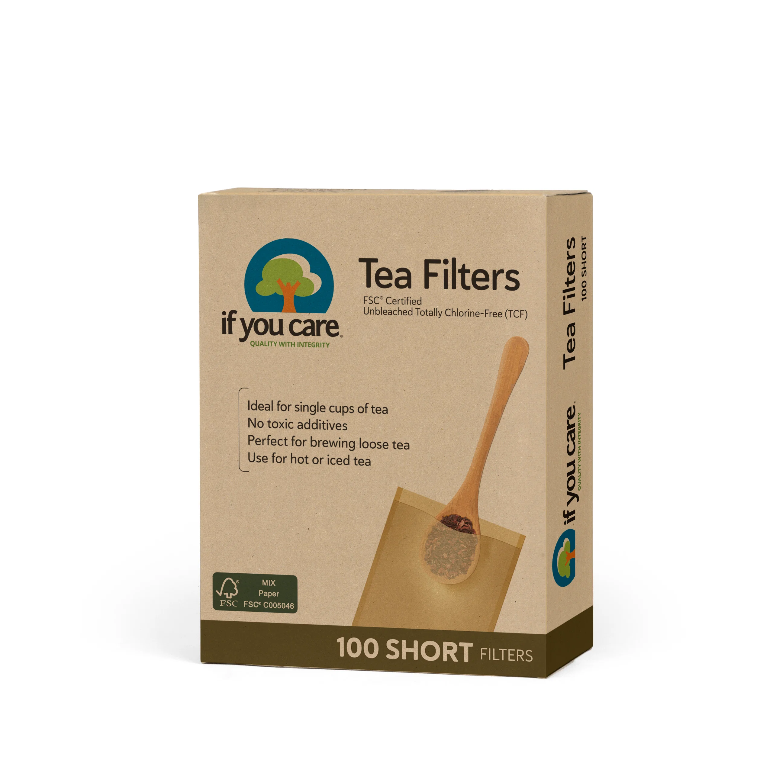 Pure If You Care FSC Unbleached Tea Filters Short Selected