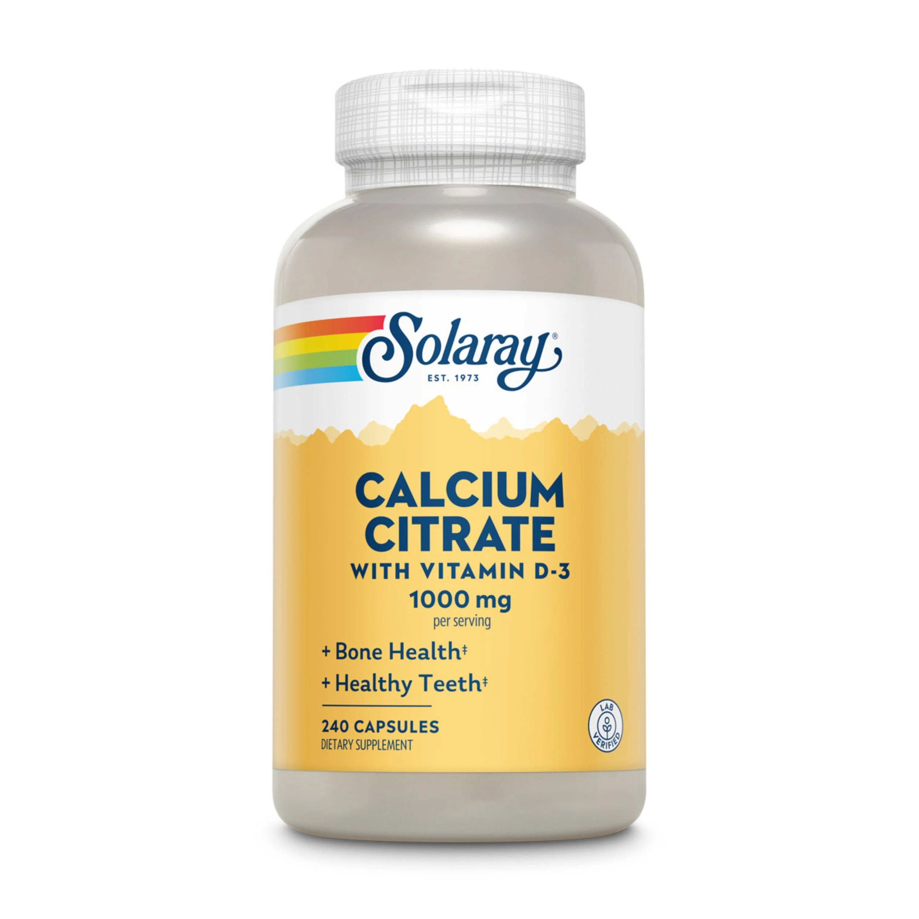 Breathable Solaray Calcium Citrate with Vitamin D3 1000 mg Solid