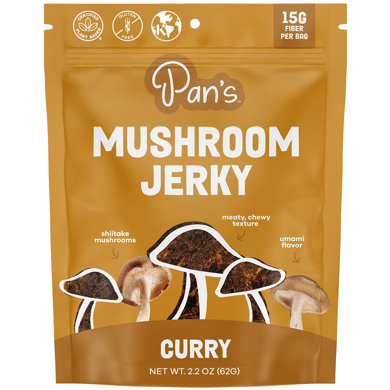 Efficient Pan's Curry Mushroom Jerky Certified