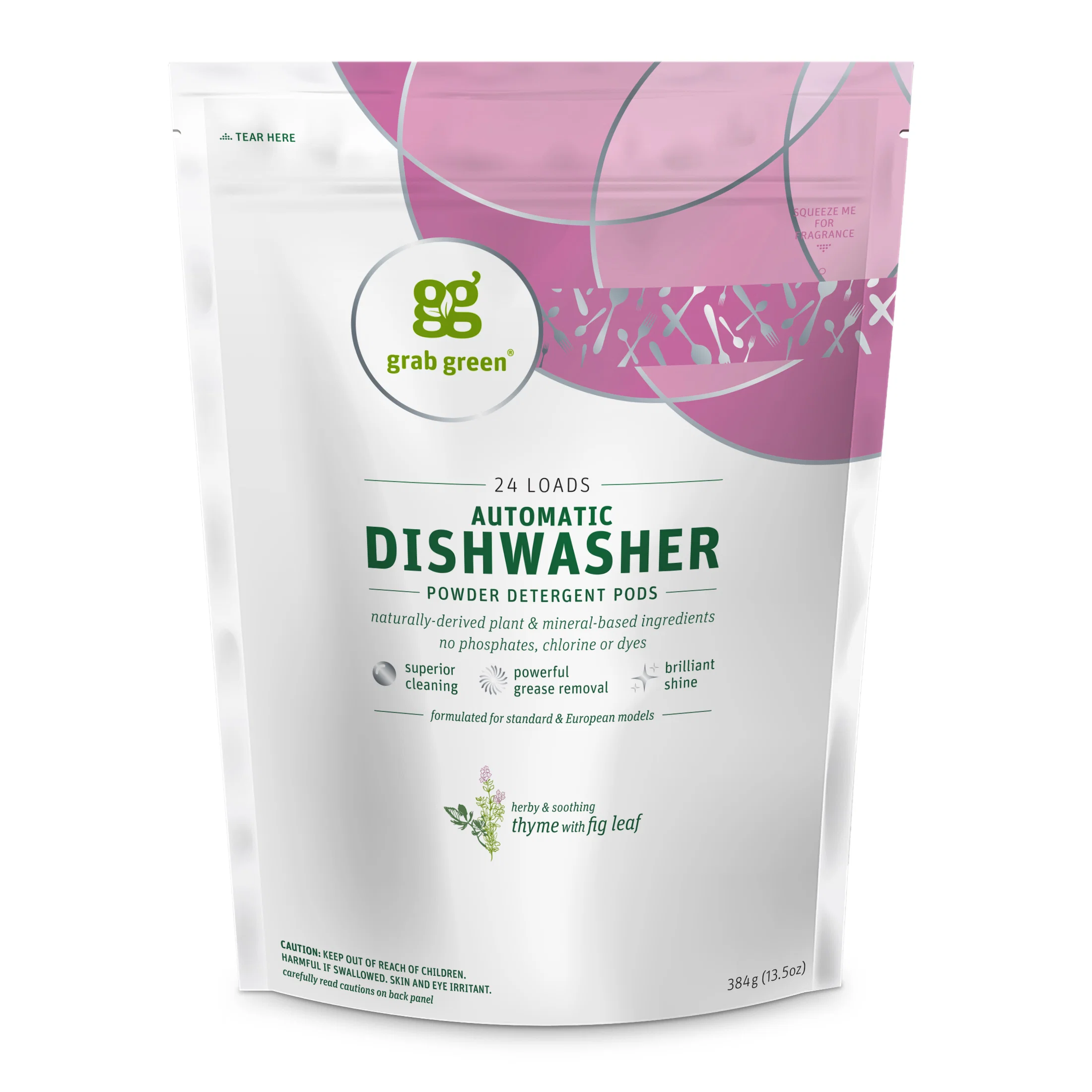 Selected grab green Automatic Dishwasher Detergent Pods - Thyme with Fig Leaf Long-Lasting