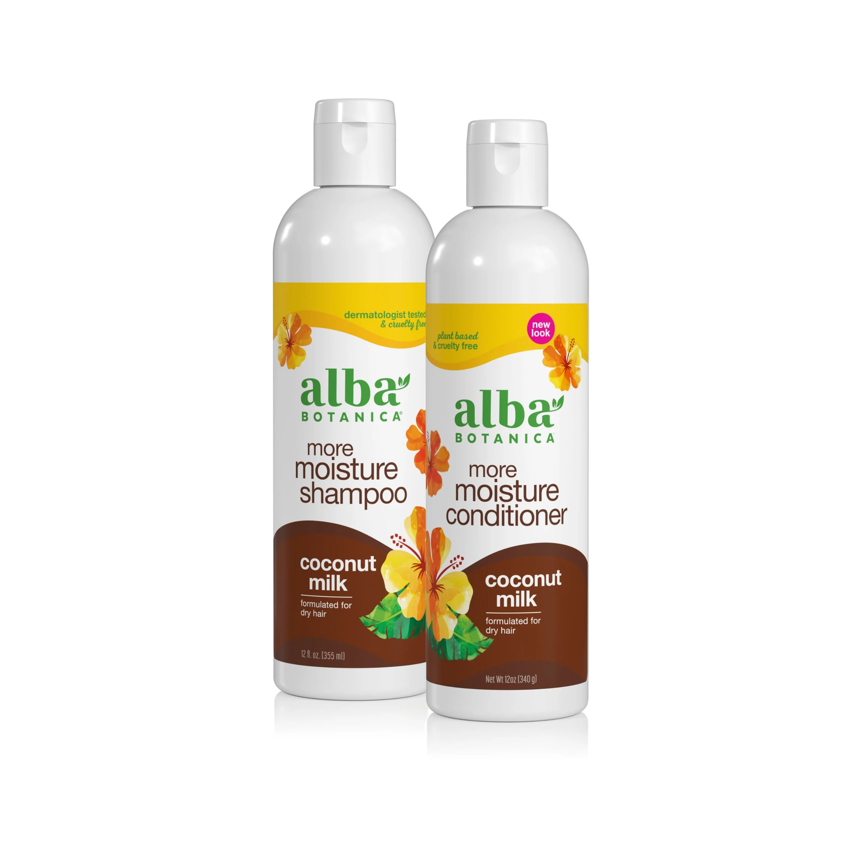 Crafted Alba Botanica Shampoo Conditioner Set - More Moisture Coconut Milk Clean