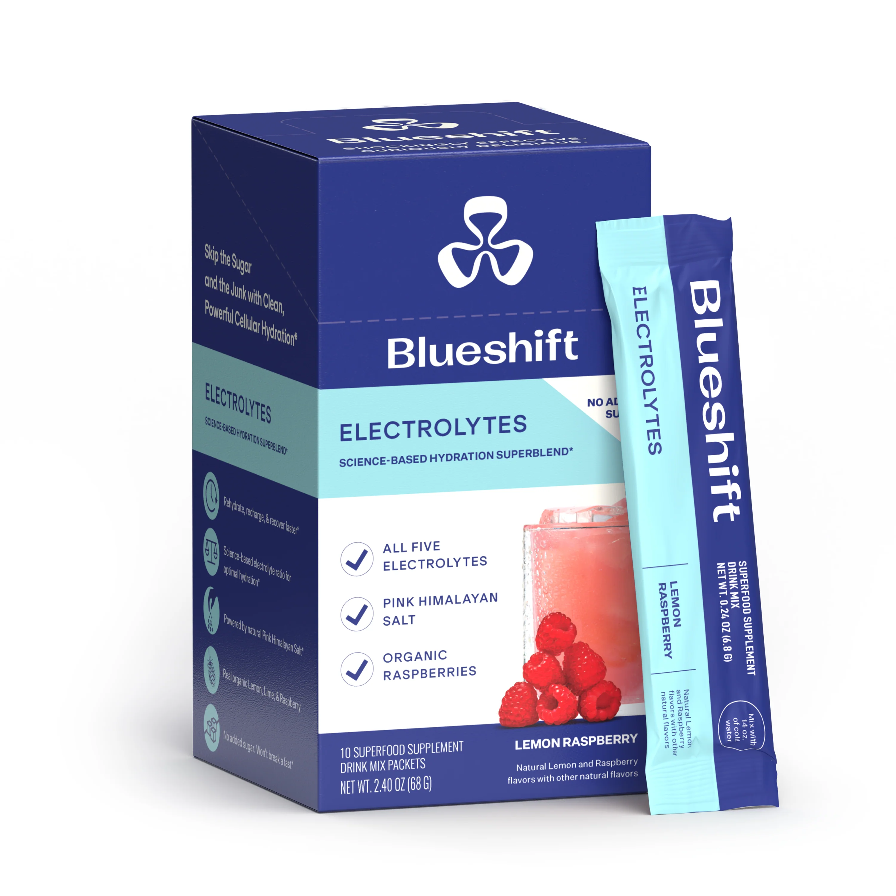Classic Blueshift Nutrition Electrolytes Drink Mix Powder Packets Versatile