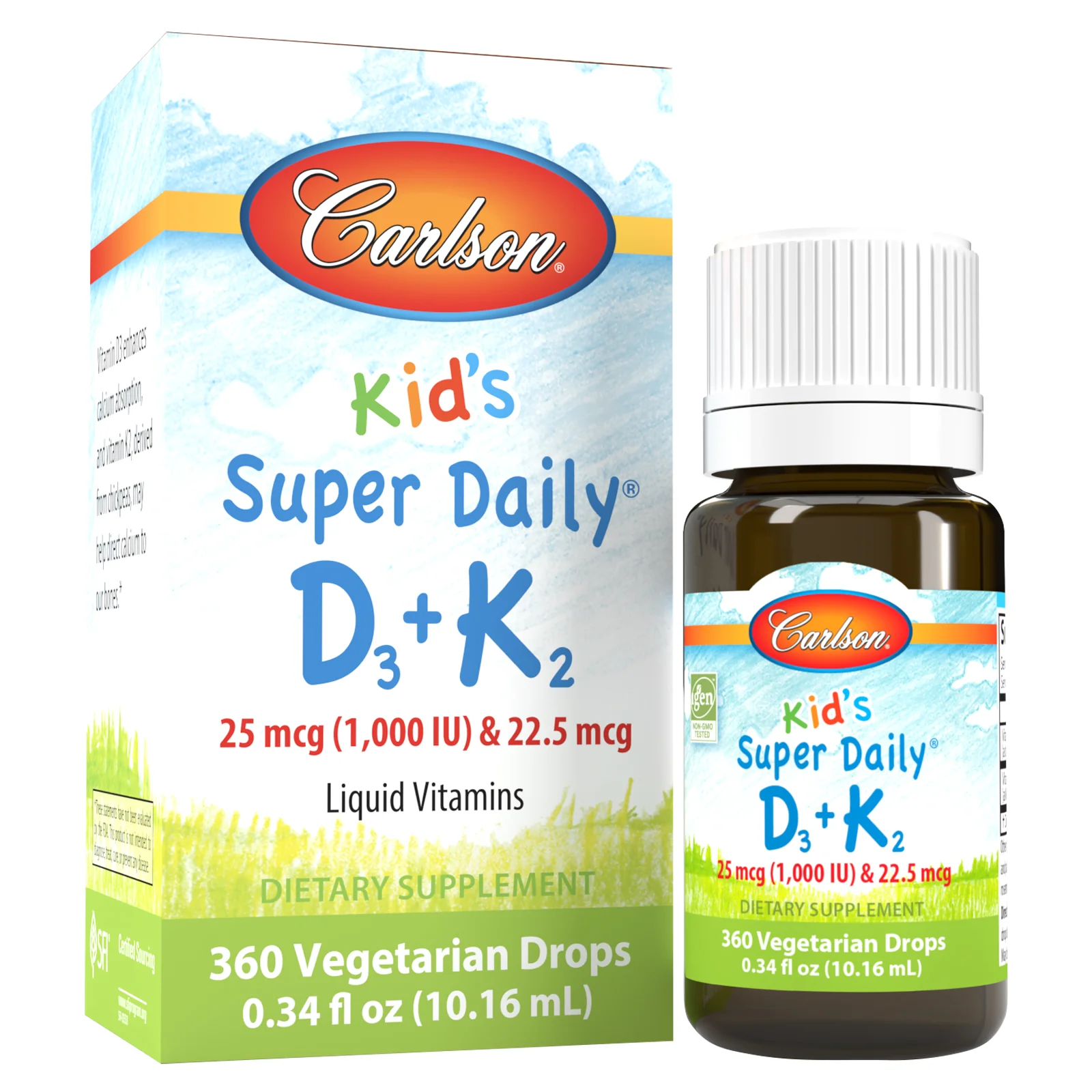 Trendy Carlson Labs Kid's Super Daily® D3 K2 Liquid – Bone Immune Support Relaxed