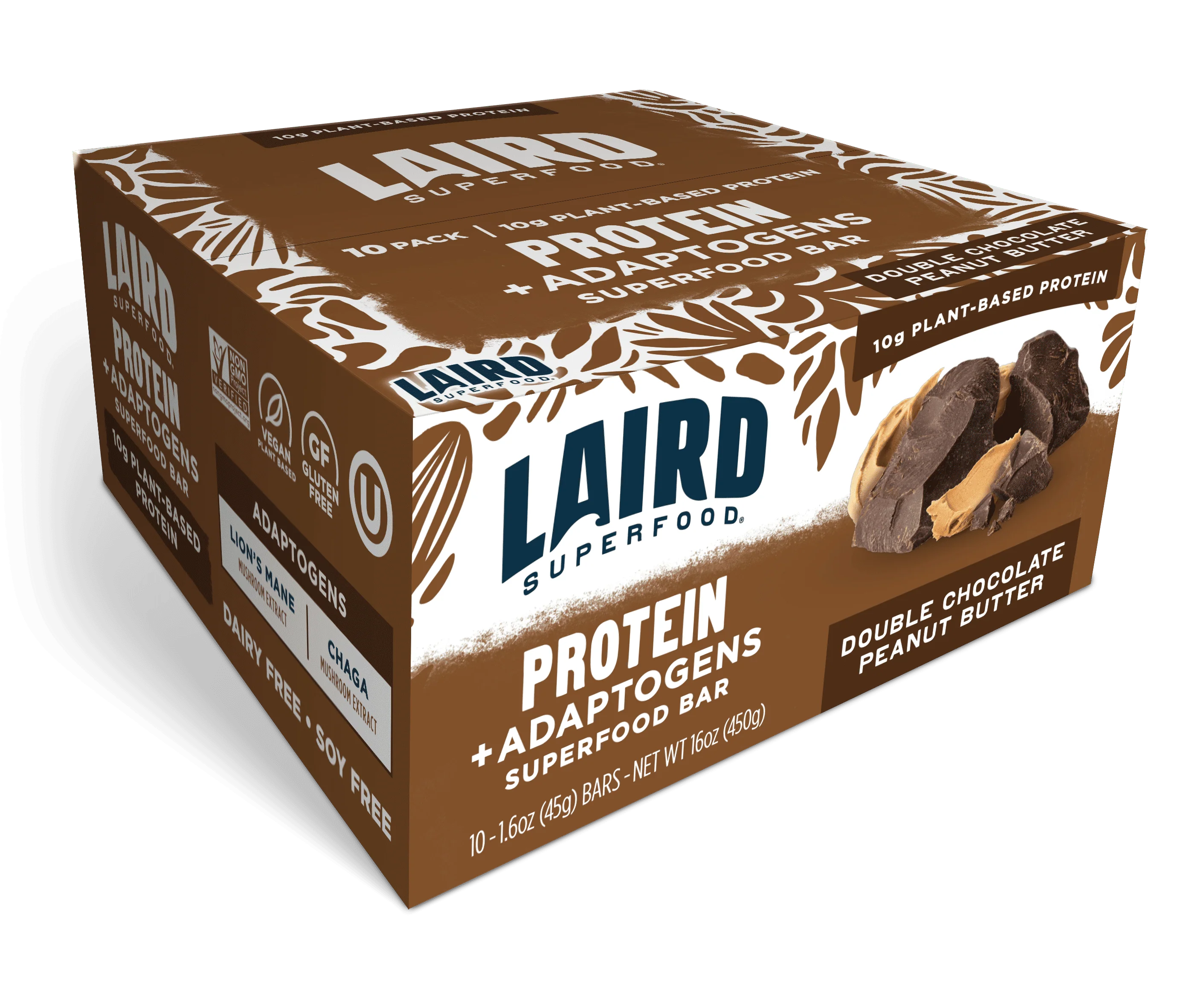 Detailed Laird Superfood Double Chocolate Peanut Butter Protein Bars High-Grade