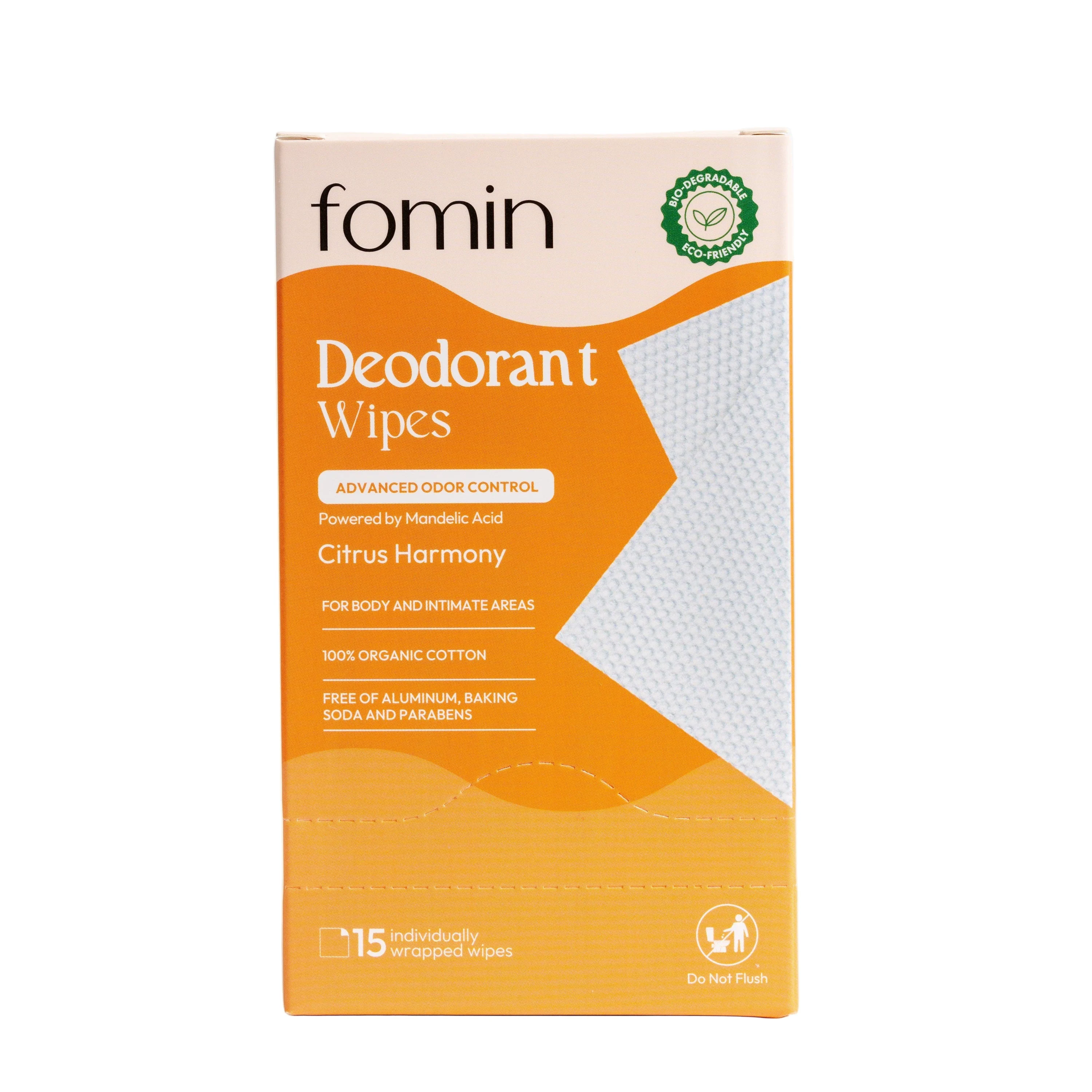 User-Friendly Fomin Deodorant Wipes with AHA Next-Generation