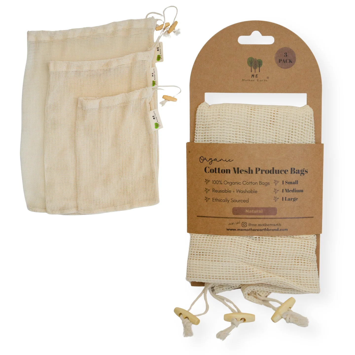 Versatile Me Mother Earth Cotton Mesh Produce Bags Pack Trusted