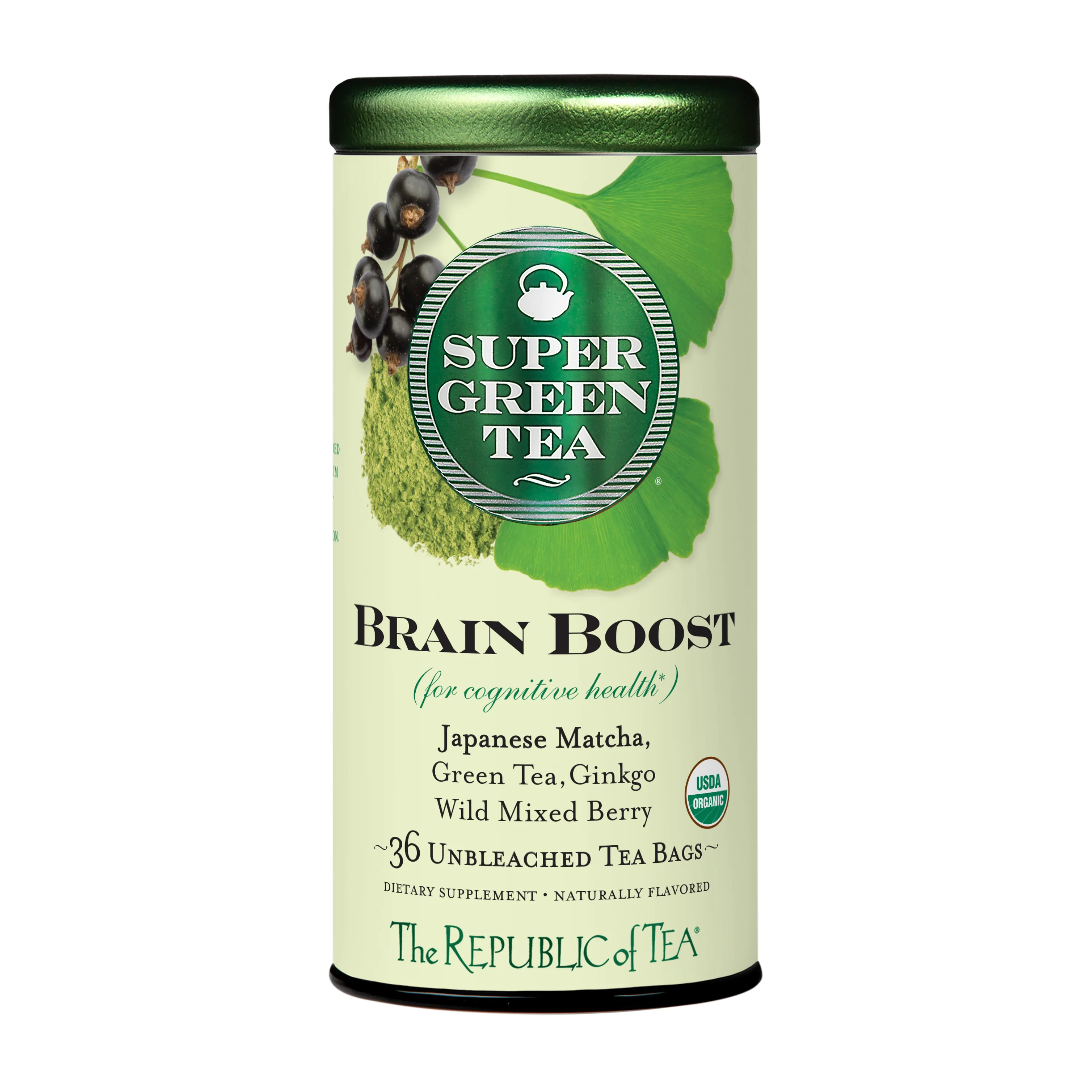 Effective The Republic of Tea Organic Brain Boost Green Tea Secure