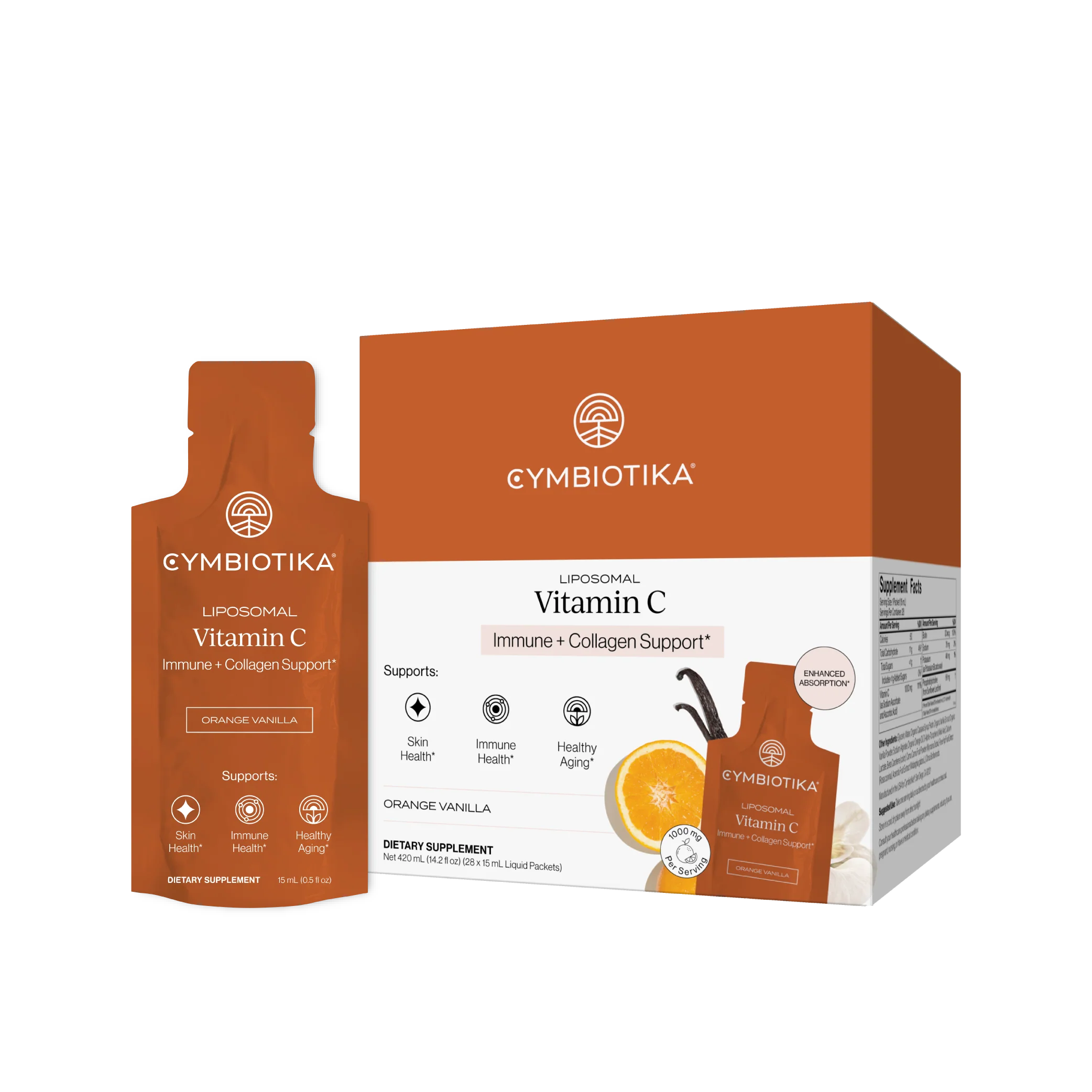 Refined Cymbiotika Liposomal Vitamin C Packets - Immune Collagen Support Practical