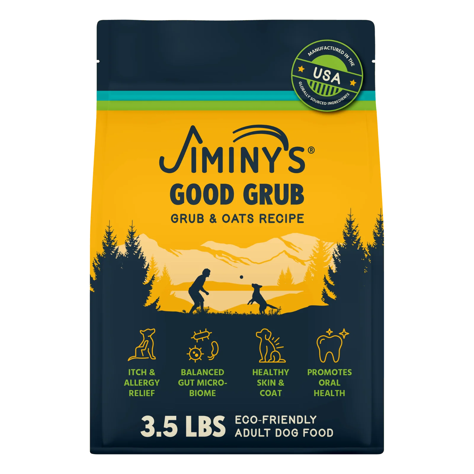Fine Jiminy's Jiminy's Good Grub Dry Dog Food Allergy Relief Healthy Skin Coat Original Design