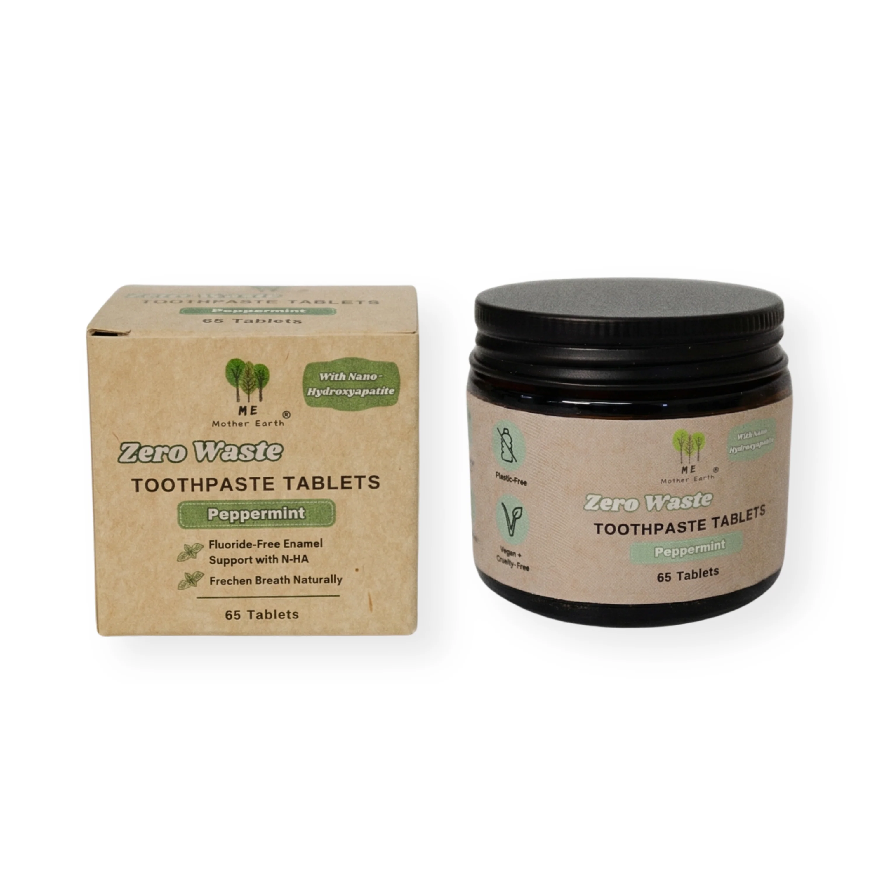 Prestigious Me Mother Earth Toothpaste Tablets with Nano-Hydroxyapatite - Fluoride- Verified