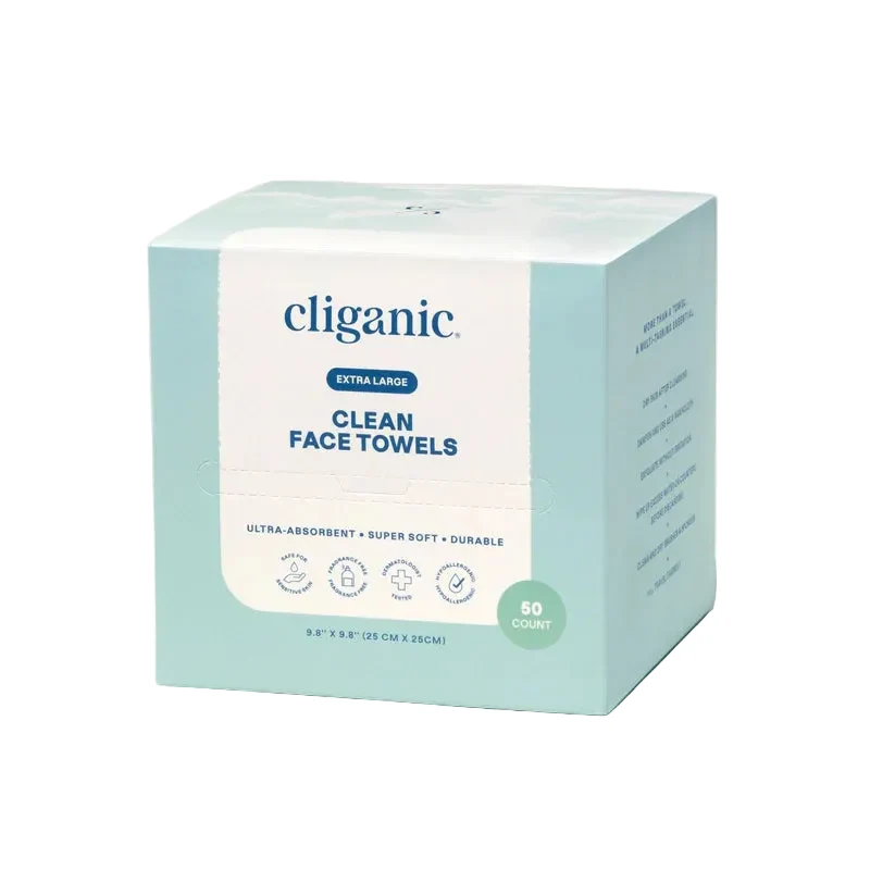 Modern Cliganic Clean Face Towel XL - Ultra Absorbent Durable Solid