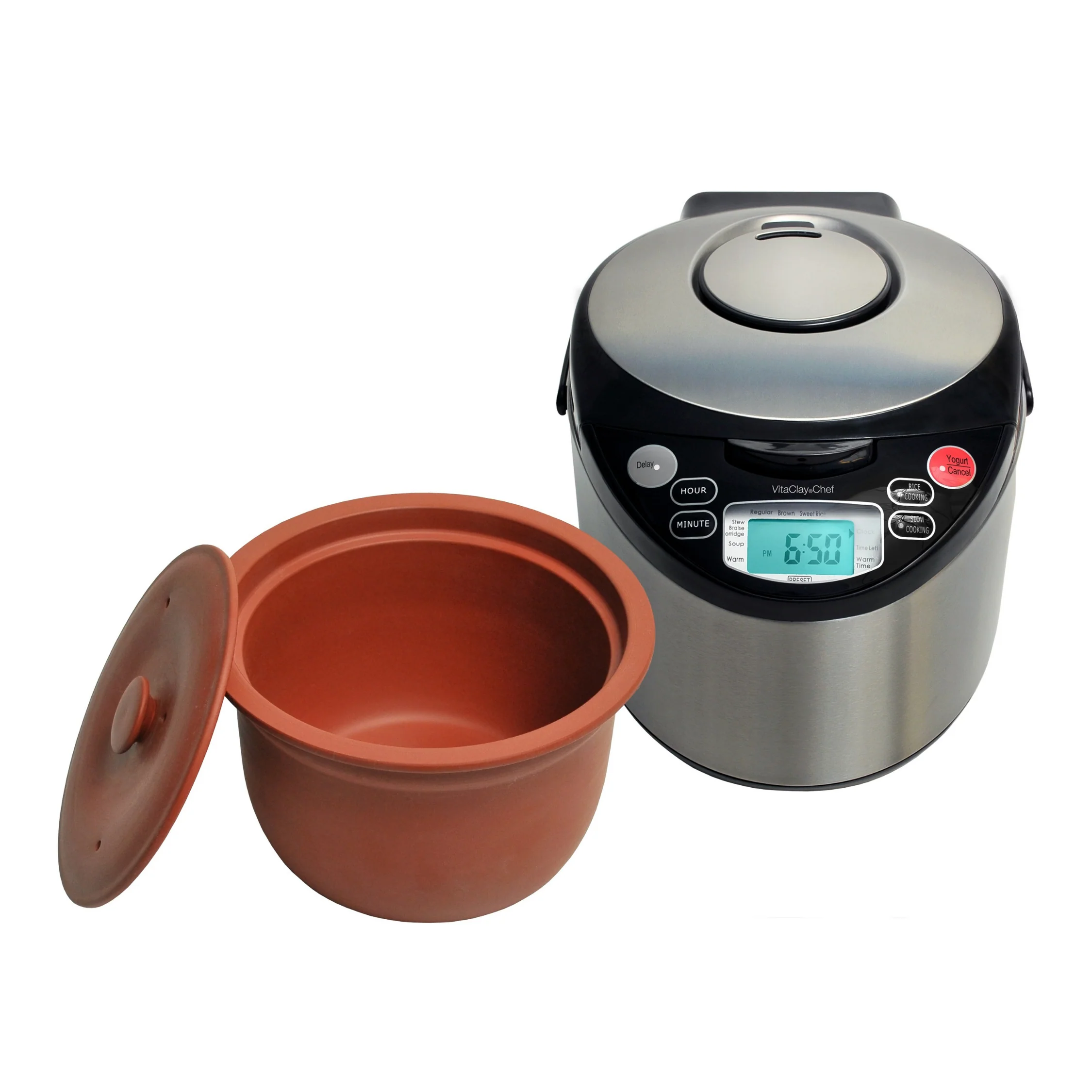 Verified VitaClay® Chef 7-IN-1 Smart Multi-Cooker Clay Pot HOW IS VITACLAY DIFFERENT FROM A PRESSURE COOKER AND CONVENTIONAL CROCK POT SLOW COOKER FEATURES N BENEFITS Natural