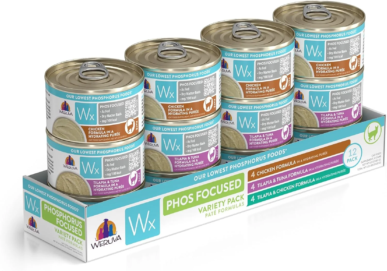 Efficient Weruva Wx Phos Focused Pate Formulas Variety Pack 3oz Can Pack of 12 Unique
