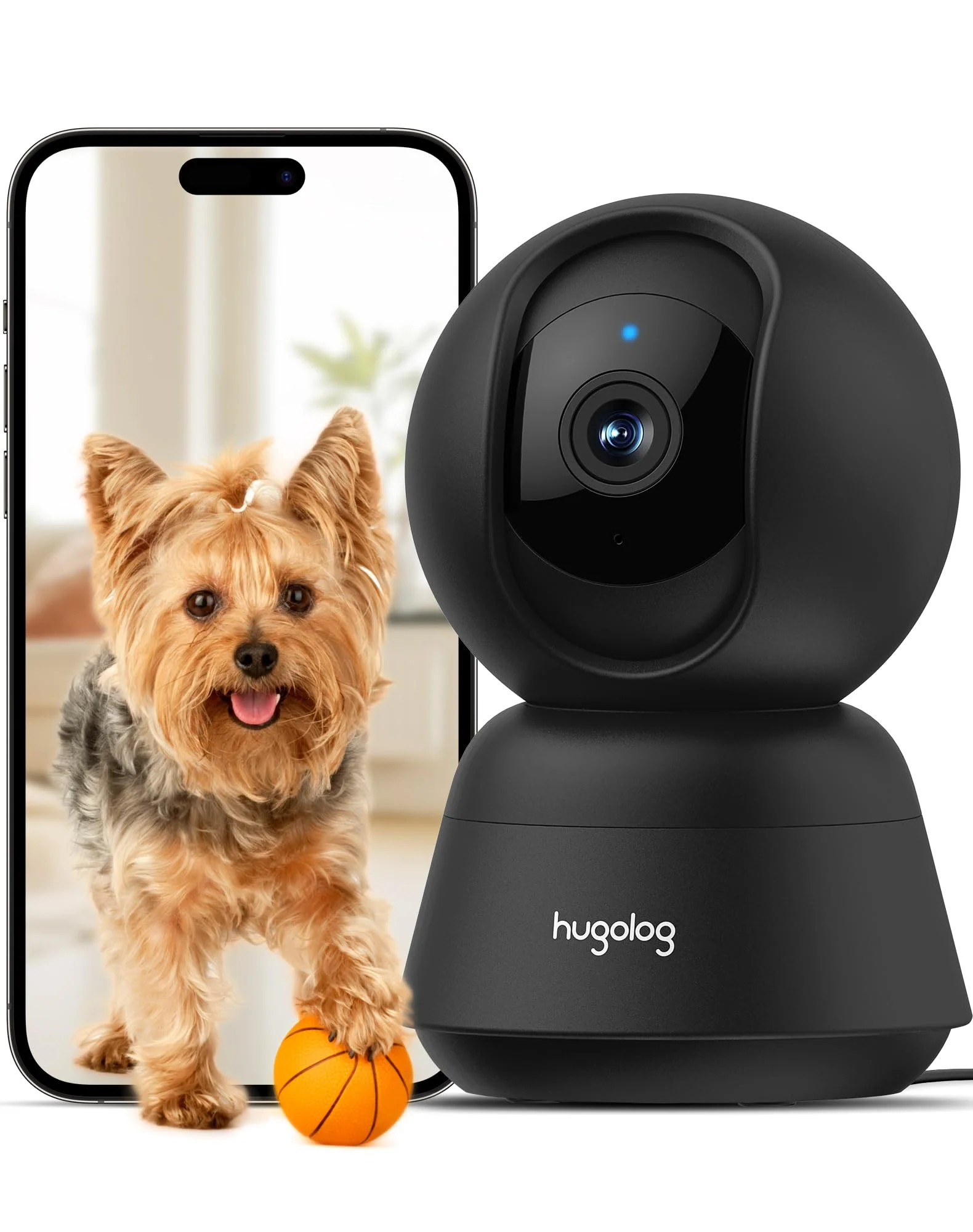 Green Hugolog 3K 5MP Indoor Pan Tilt Security Camera Durable