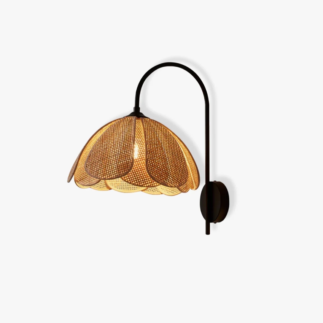 Stylish Retro Rattan Wall Lamp Official