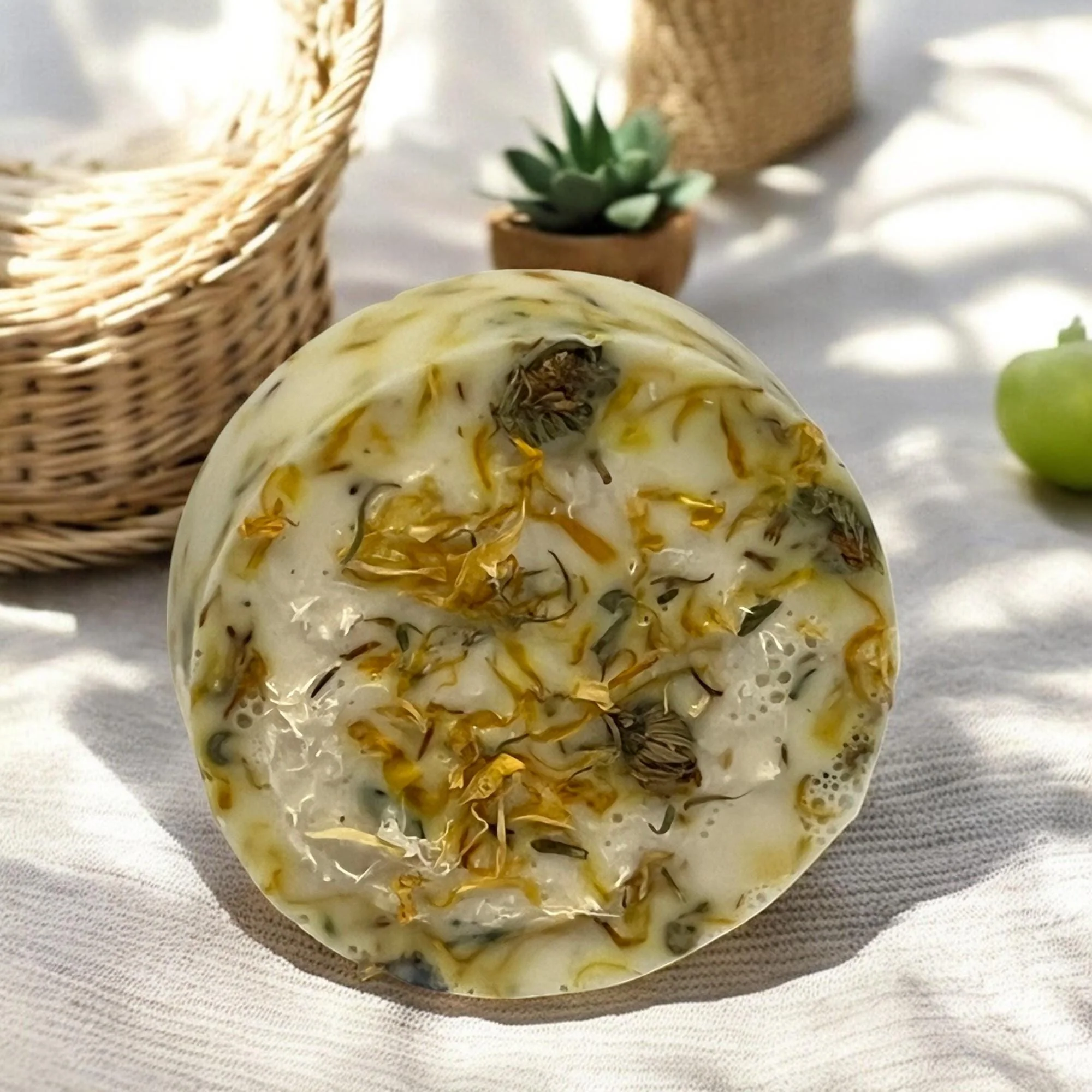 Original Calendula Goat's Milk Loofah Soap Handmade Exfoliating Bath Bar High-Grade