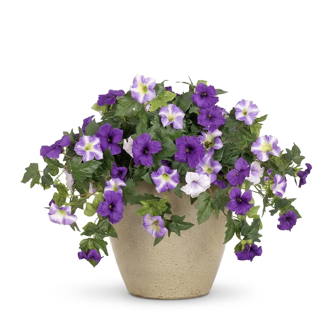 Fine Crafted Faux Trailing Petunia Stems Silk-Touch for Baskets Durable