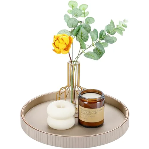 Premium 12 Round Decorative Tray for Coffee Table Expertly Made